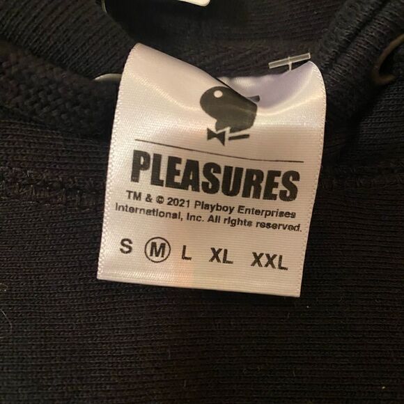 PLEASURES NWT Playboy Icy Diamonds Logo Black Hoodie Sweatshirt Size M - Picture 14 of 14